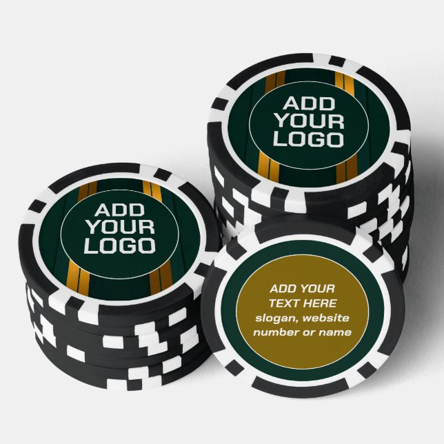 Lot De Jeton De Poker Luxury Popular Green Gold Linen Texture Collection (Empiler)