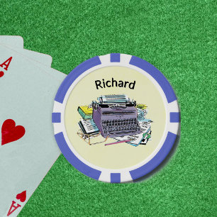 Lot De Jeton De Poker Machine à écrire manuelle violette du milieu du si