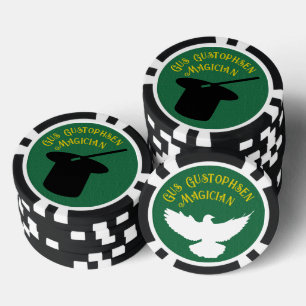 Lot De Jeton De Poker Magicien Personnalisé Top Hat et Dove