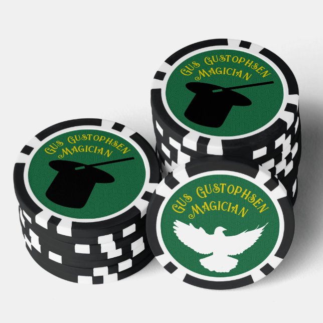 Lot De Jeton De Poker Magicien Personnalisé Top Hat et Dove (Empiler)