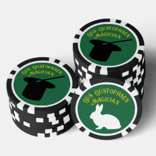 Lot De Jeton De Poker Magicien Personnalisé Top Hat et Rabbit
