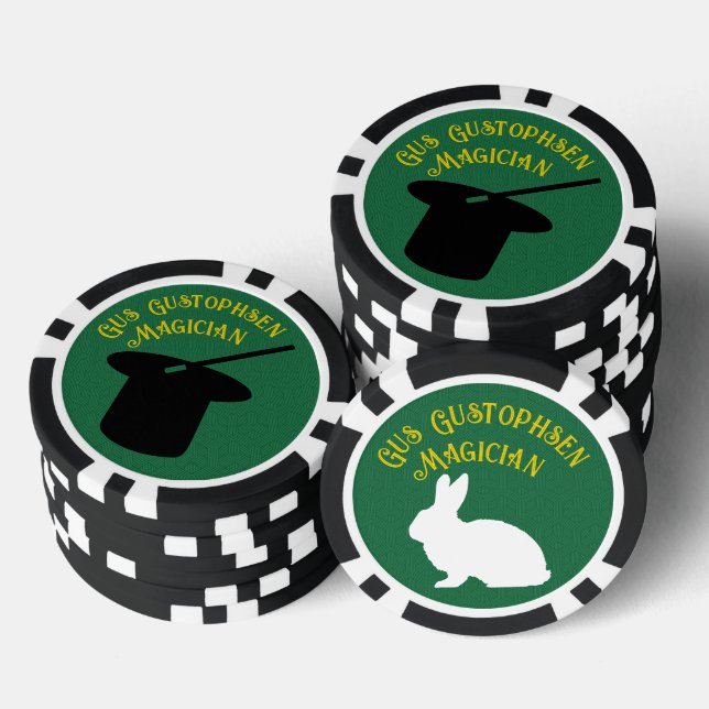 Lot De Jeton De Poker Magicien Personnalisé Top Hat et Rabbit (Empiler)