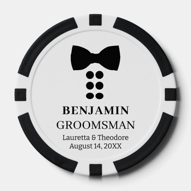 Lot De Jeton De Poker Mariage B&W personnalisé (Recto)