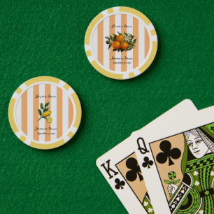 Lot De Jeton De Poker Mariage Citron Orange Méditerranéen Italien