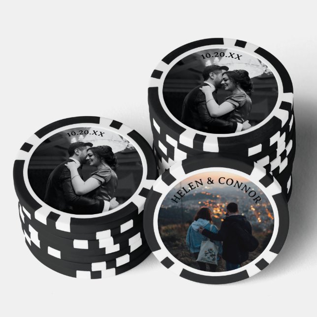 Lot De Jeton De Poker mariage fiançailles couples date photo (Empiler)