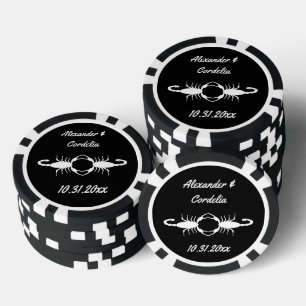 Lot De Jeton De Poker Mariage gothique blanc Scorpions sur mesure