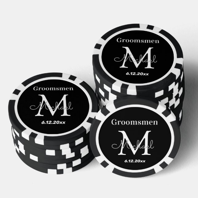 Lot De Jeton De Poker mariage noir et blanc (Empiler)