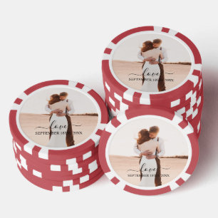Lot De Jeton De Poker Mariage Photo Mémoire d'amour Script Anniversaire 