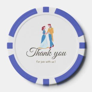 Lot De Jeton De Poker mariage voeu bleu jeu couple Cendrillon
