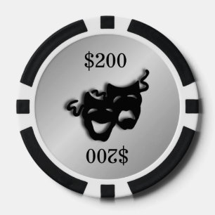 Lot De Jeton De Poker Marqueur argenté de théâtre