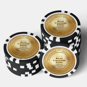 Lot De Jeton De Poker Médaille personnalisée 3D réaliste en feuille d'or