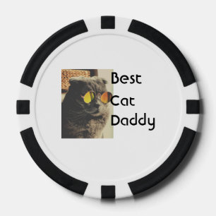 Lot De Jeton De Poker Meilleur modèle de cadeau de nom de photo de chat