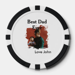Lot De Jeton De Poker Meilleur papa du monde cadeau photo nom simple pou
