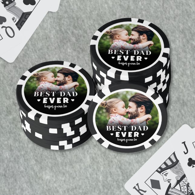 Lot De Jeton De Poker Meilleur papa jamais photo (Best Dad Ever Photo Poker Chips)