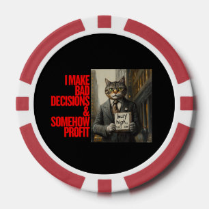 Lot De Jeton De Poker Mème de chat de Wall Street Drôle investisseur m
