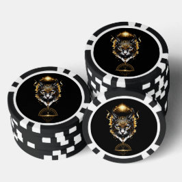 Lot De Jeton De Poker Merveilleux chat noir.