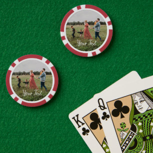 Lot De Jeton De Poker Modèle photo et texte personnalisé