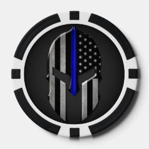 Lot De Jeton De Poker Molon Labe amincissent Blue Line