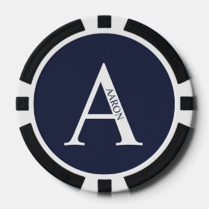 Lot De Jeton De Poker Monogramme et nom personnalisés