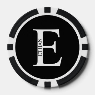 Lot De Jeton De Poker Monogramme et nom personnalisés