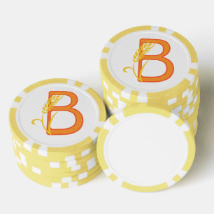 Lot De Jeton De Poker monogramme floral B lettre majuscule