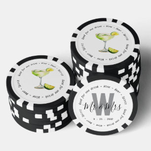 Lot De Jeton De Poker Monogramme M. Mme Margarita Mariage du bon de bois