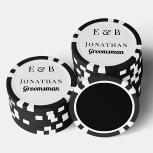 Lot De Jeton De Poker Monogramme Mariage Groomsman Cadeau Personnalisé N