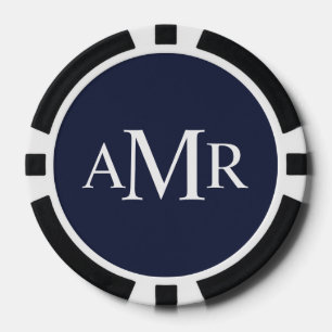 Lot De Jeton De Poker Monogramme personnalisé classique