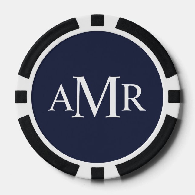 Lot De Jeton De Poker Monogramme personnalisé classique (Recto)