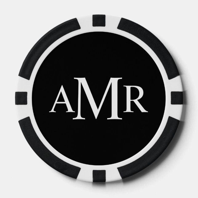 Lot De Jeton De Poker Monogramme personnalisé classique (Recto)