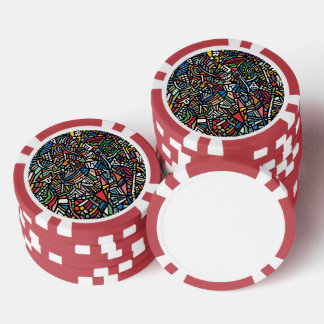 Lot De Jeton De Poker Motif abstrait moderne