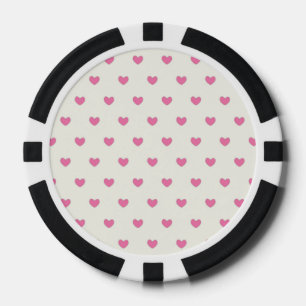 Lot De Jeton De Poker Motif Coeurs roses mignons