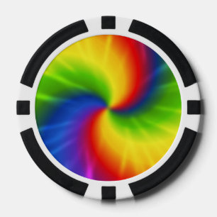 Lot De Jeton De Poker Motif d'arc-en-ciel de colorant de cravate