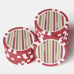 Lot De Jeton De Poker Motif de bandes rétro de nom personnalisé