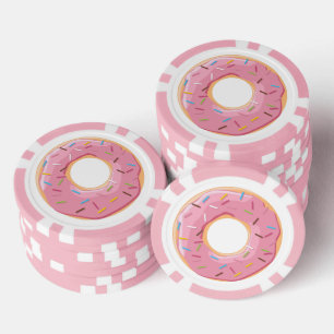 Lot De Jeton De Poker Motif de Donuts Colorés Rétro pour une Fête Amusan