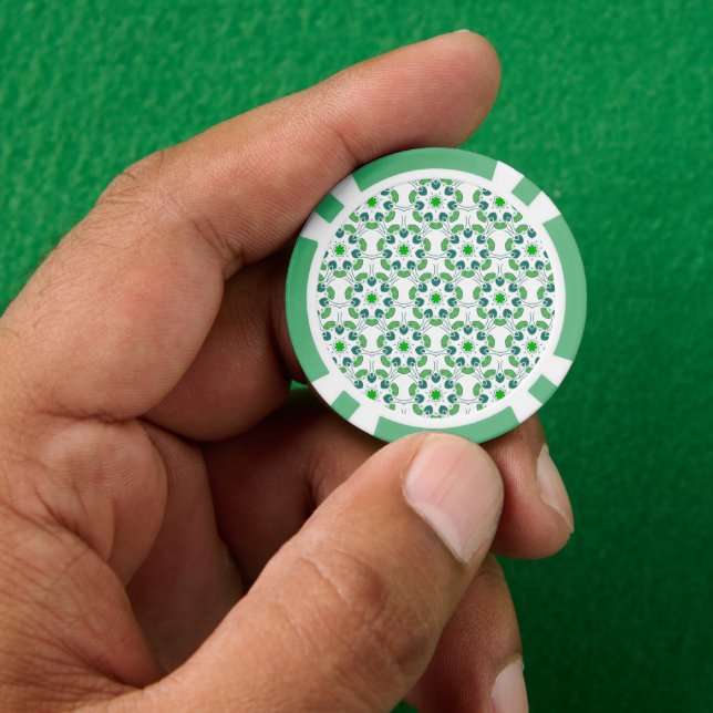 Lot De Jeton De Poker Motif de feuille, motif de feuilles, feuilles vert (main)