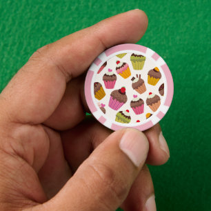 Lot De Jeton De Poker Motif de gâteau, Motif de muffin, Chocolat, Coeurs