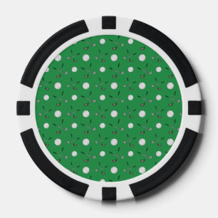 Lot De Jeton De Poker Motif de golf vert