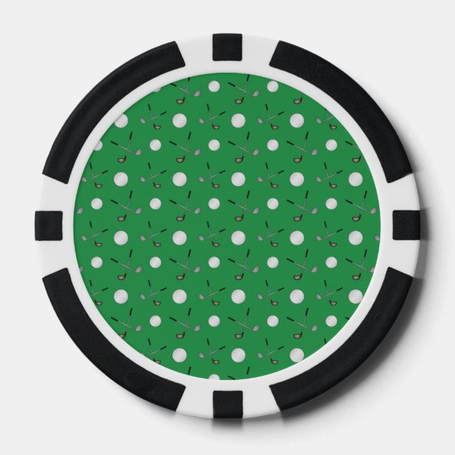 Lot De Jeton De Poker Motif de golf vert (Recto)