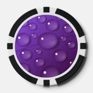 Lot De Jeton De Poker Motif de goutte d'eau violet