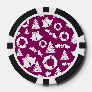 Lot De Jeton De Poker Motif de Noël pourpre