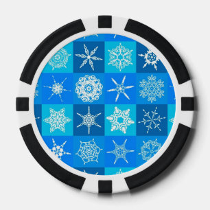 Lot De Jeton De Poker Motif des flocons bleus