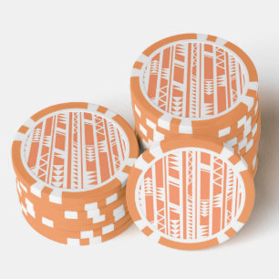 Lot De Jeton De Poker Motif d'imprimé tribal blanc et bracelet