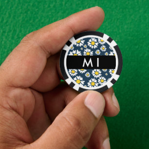 Lot De Jeton De Poker Motif Marguerite, Marguerites Blanches, Votre Nom