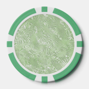 Lot De Jeton De Poker Motif ondulé abstrait vert citron pâle