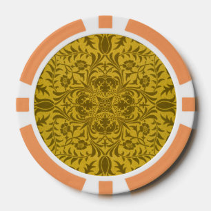 Lot De Jeton De Poker Motif sans couture de vignes dorées jaunes de Will