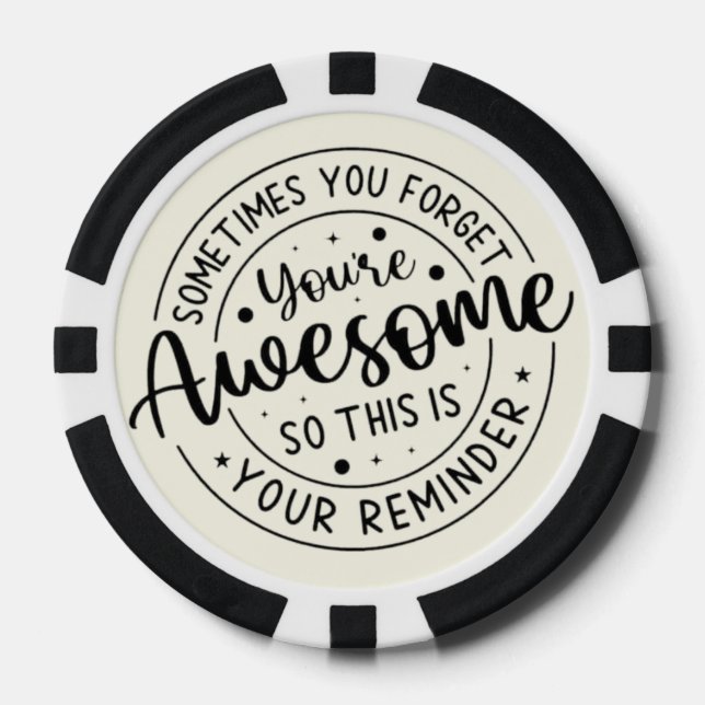 Lot De Jeton De Poker Motivational Poker Chip cadeau, jeu de casino amus (Recto)