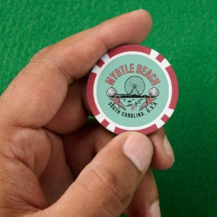 Lot De Jeton De Poker Myrtle Beach Retro Vignette