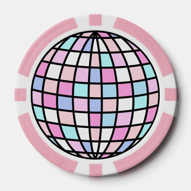 Lot De Jeton De Poker Neon Super Disco Ball (Recto)