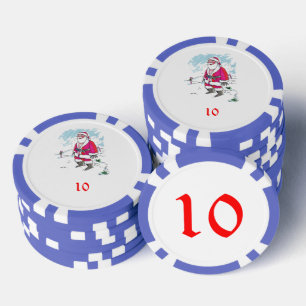 Lot De Jeton De Poker No Ho Ho Ho bleu 10 puce de poker rayé